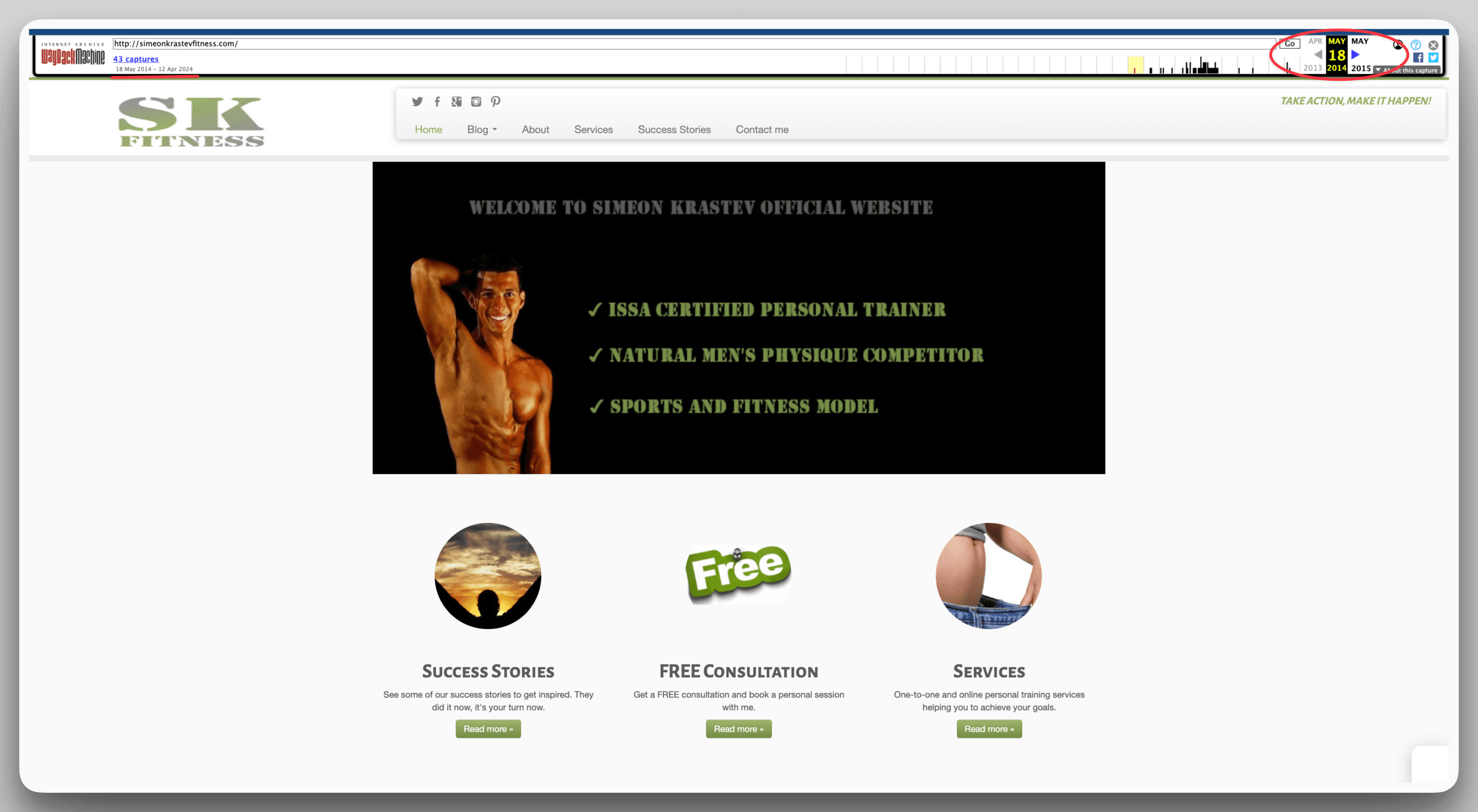 Simeon Krastev's first website — SK Fitness, 2014